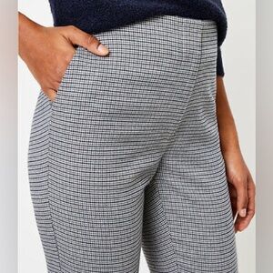 Petite LOFT Houndstooth High Waist Slim Pant
